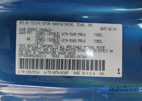 2016 Toyota Tacoma Sr5 V6 z USA, uszkodzony, nr VIN 5TFSZ5AN8GX022111